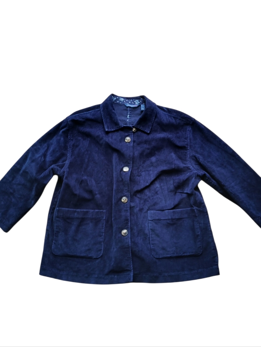 Isaac Mizrahi Size XL Navy Corduroy Button Jacket
